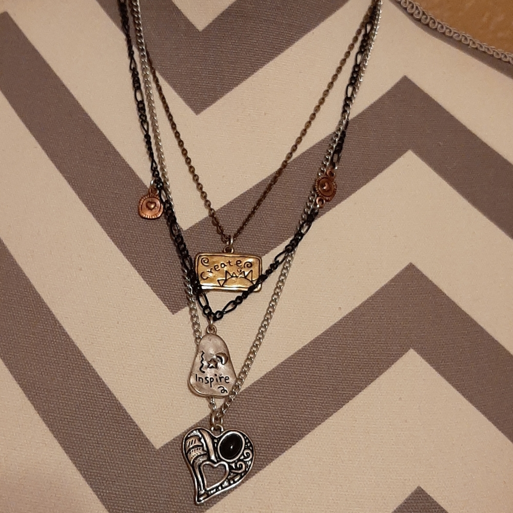 Layered two tone necklace
